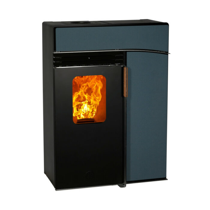 Poeles Breizh Poeles Et Cheminees A Goven Poele A Granules H6 Horizon Acier Collection Classic Blue